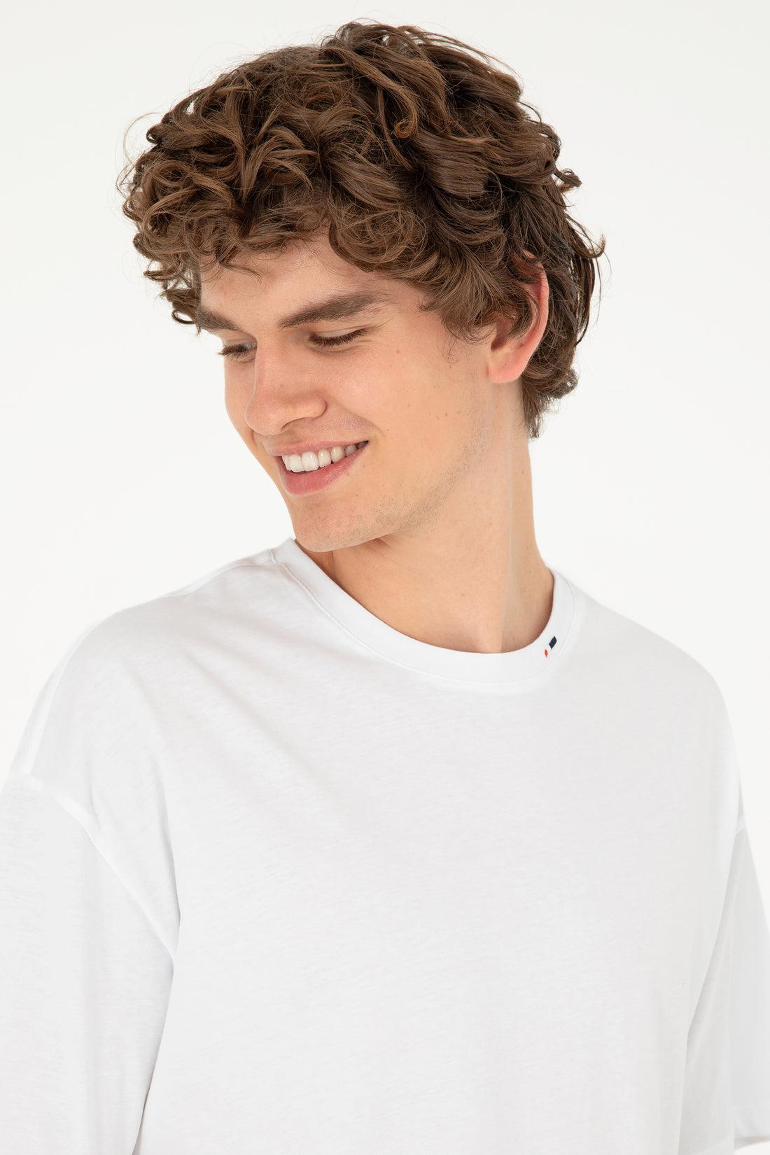 Men's Oversize Fit Crew Neck White T-Shirt