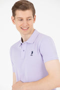 Men's Lilac Basic Polo Neck T-Shirt