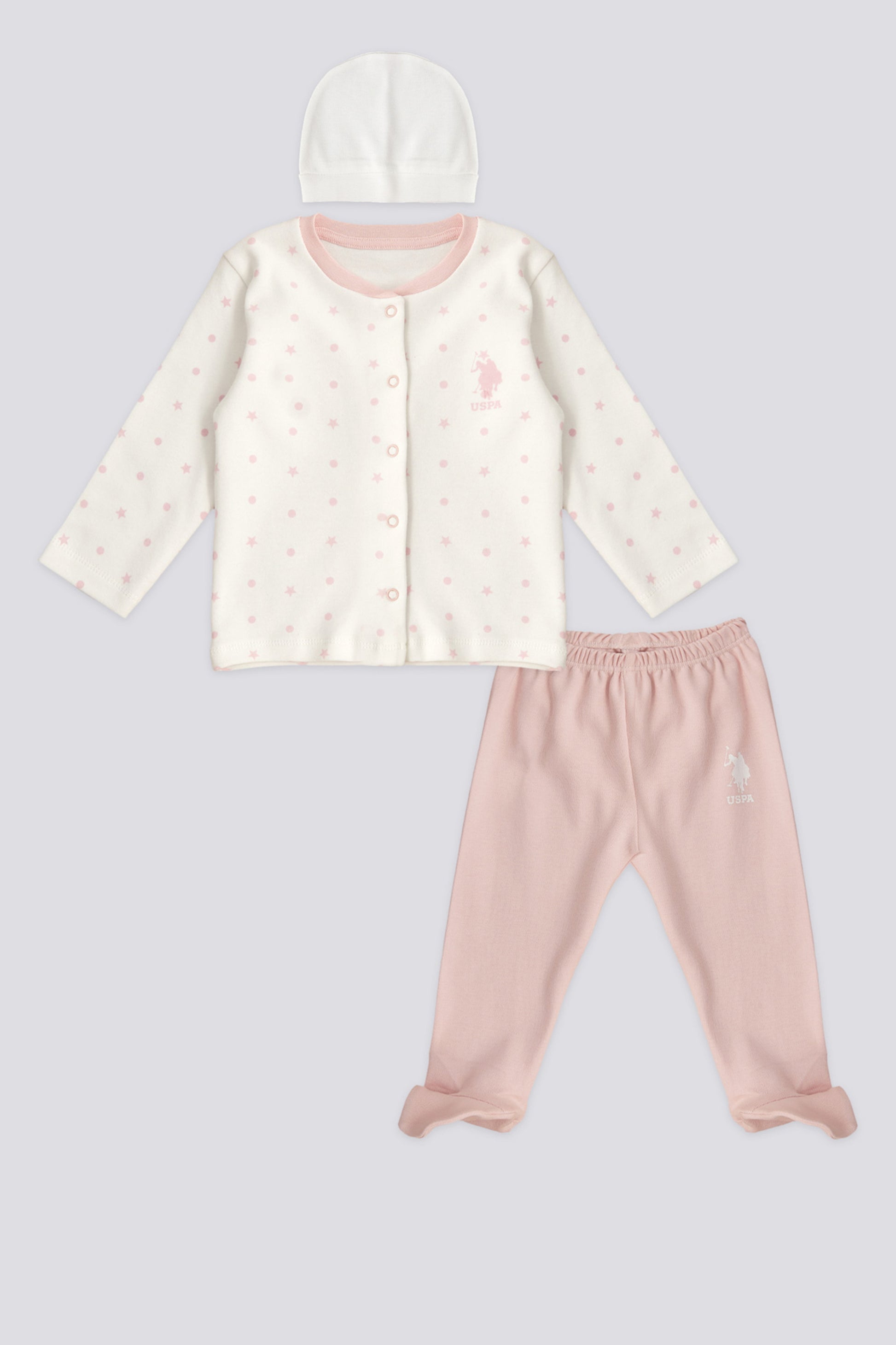 Baby Girl Pink Booties 3-Piece Set