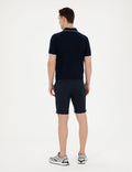 Navy Blue Slim Fit Woven Shorts