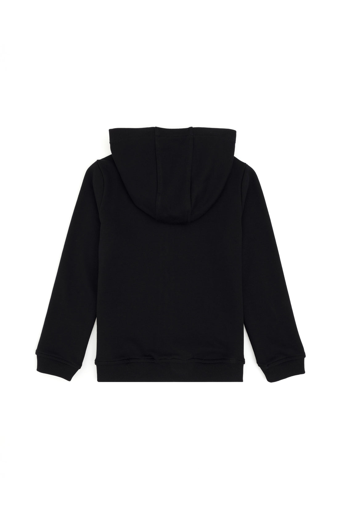 Boy's Black Basic Zipper Sweatshirt