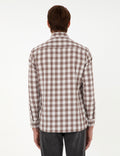 Brown Checkered Regular Fit Long Sleeve Shirt