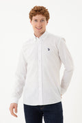 Men's Beige Printed White Shirt