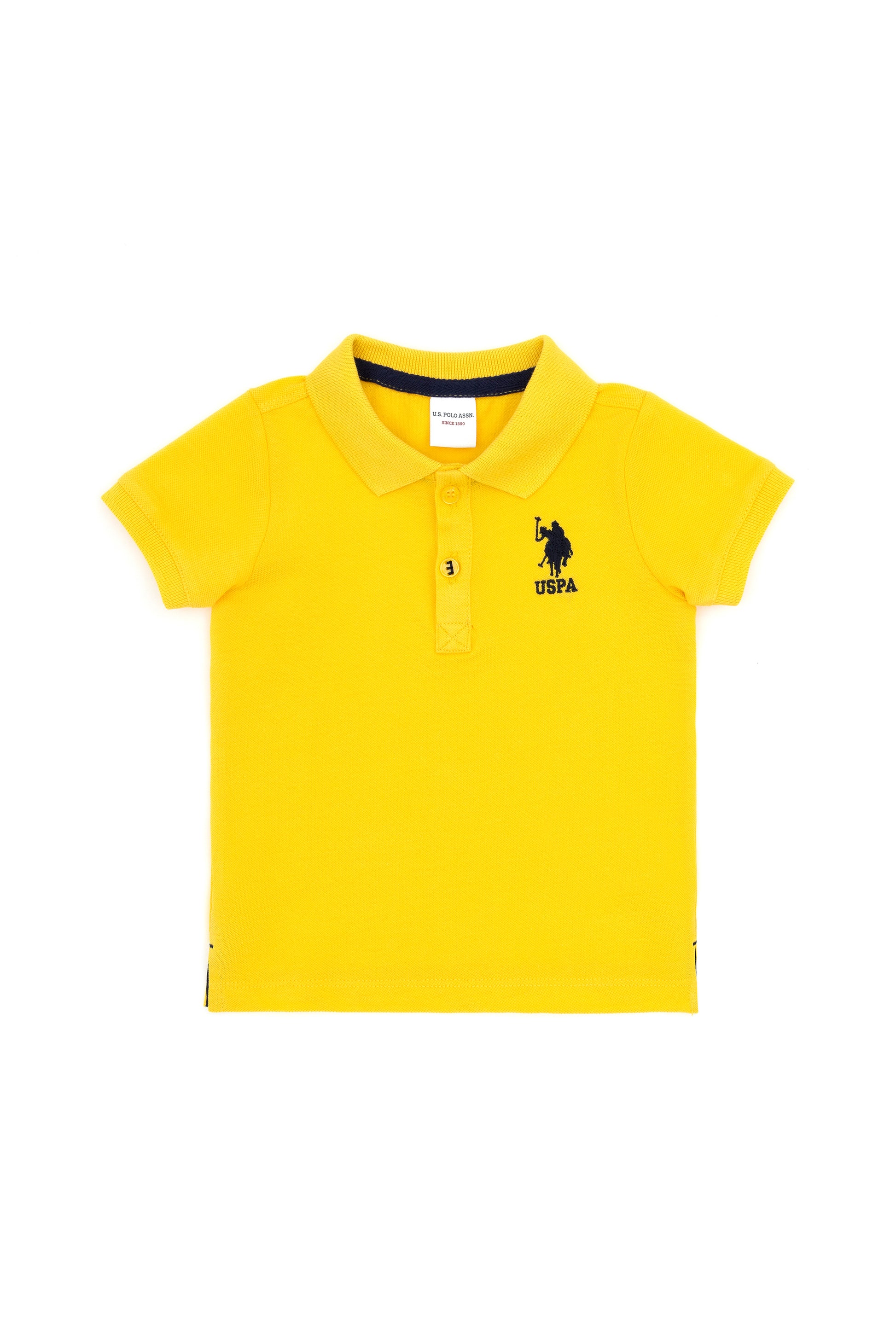 Boy Baby Yellow Basic Polo Neck T-Shirt