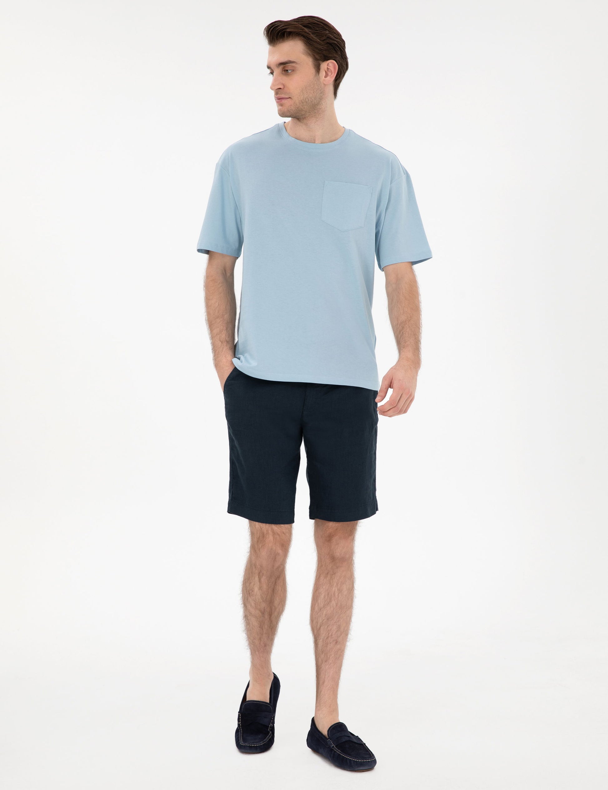 Light Blue Comfort Fit Basic T-Shirt