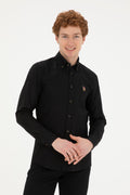 Men's Black Long Sleeve Basic Shirt