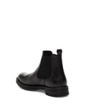 Black 100% Leather Rubber Sole Chelsea Boots