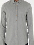 Light Khaki Slim Fit Long Sleeve Shirt