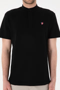 Men's Regular Fit Dominant Collar Black Basic T-Shirt