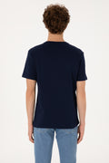 Men's Regular Fit Crew Neck Navy T-Shirt