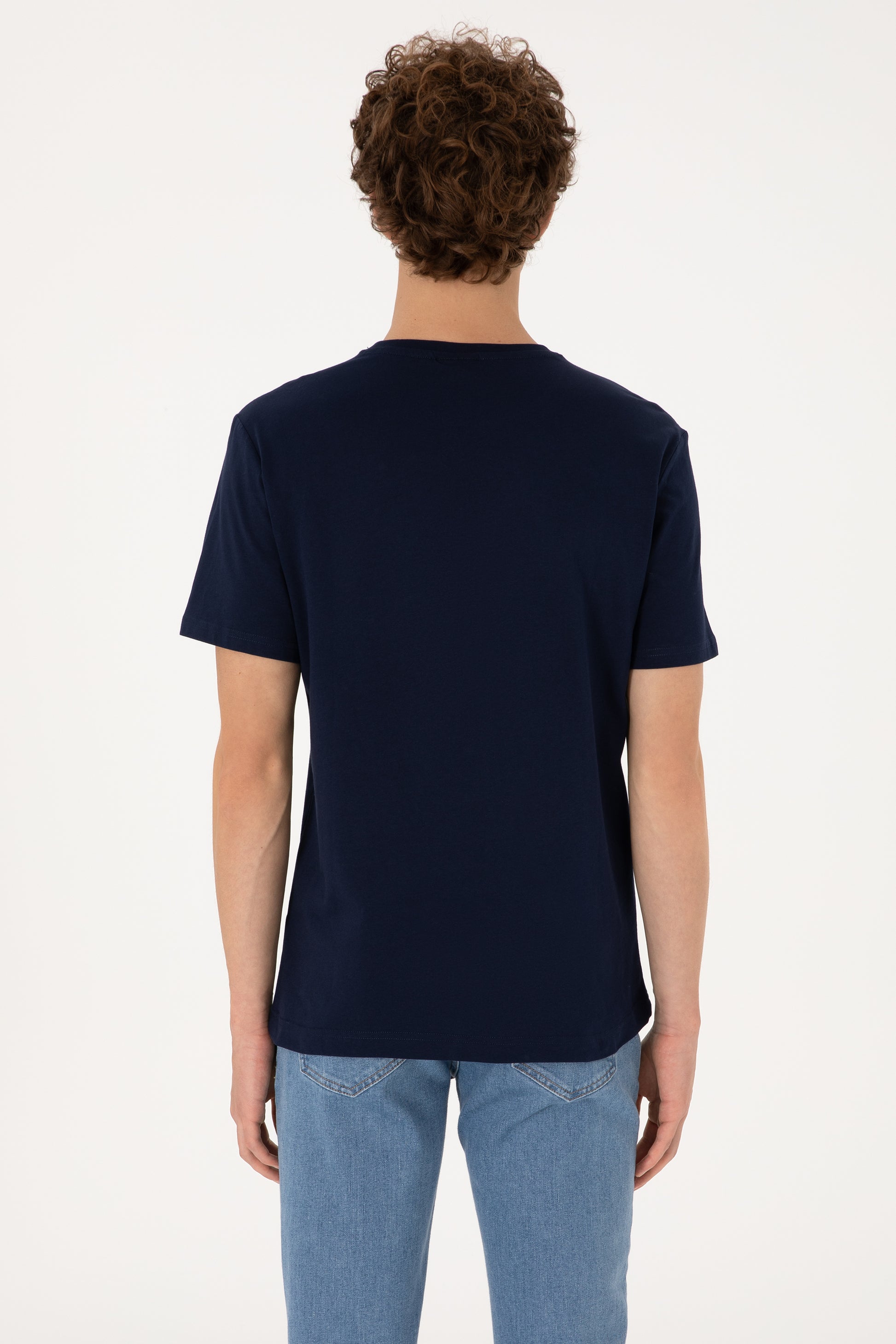 Men's Regular Fit Crew Neck Navy T-Shirt