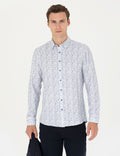 Blue Slim Fit Long Sleeve Shirt