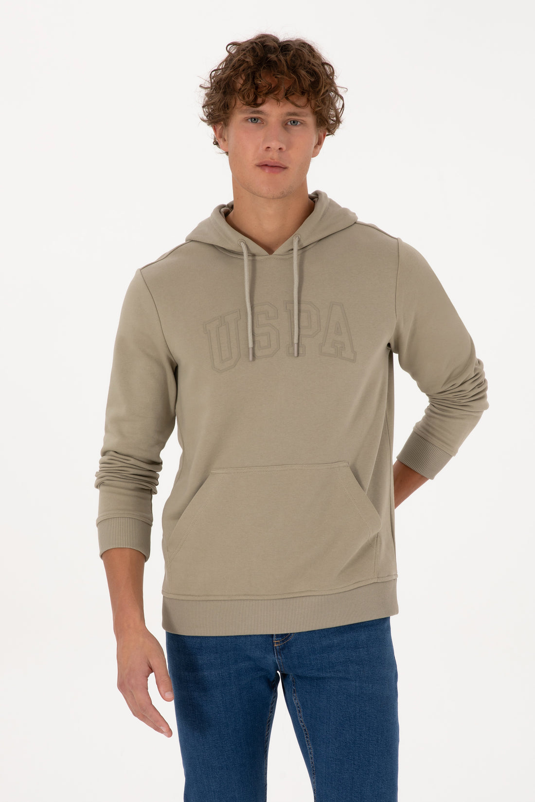 Men's Light Khaki Basic Sweatshirt
