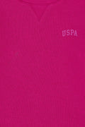 Girls' Fuchsia Basic Crew Neck Sweatshirt