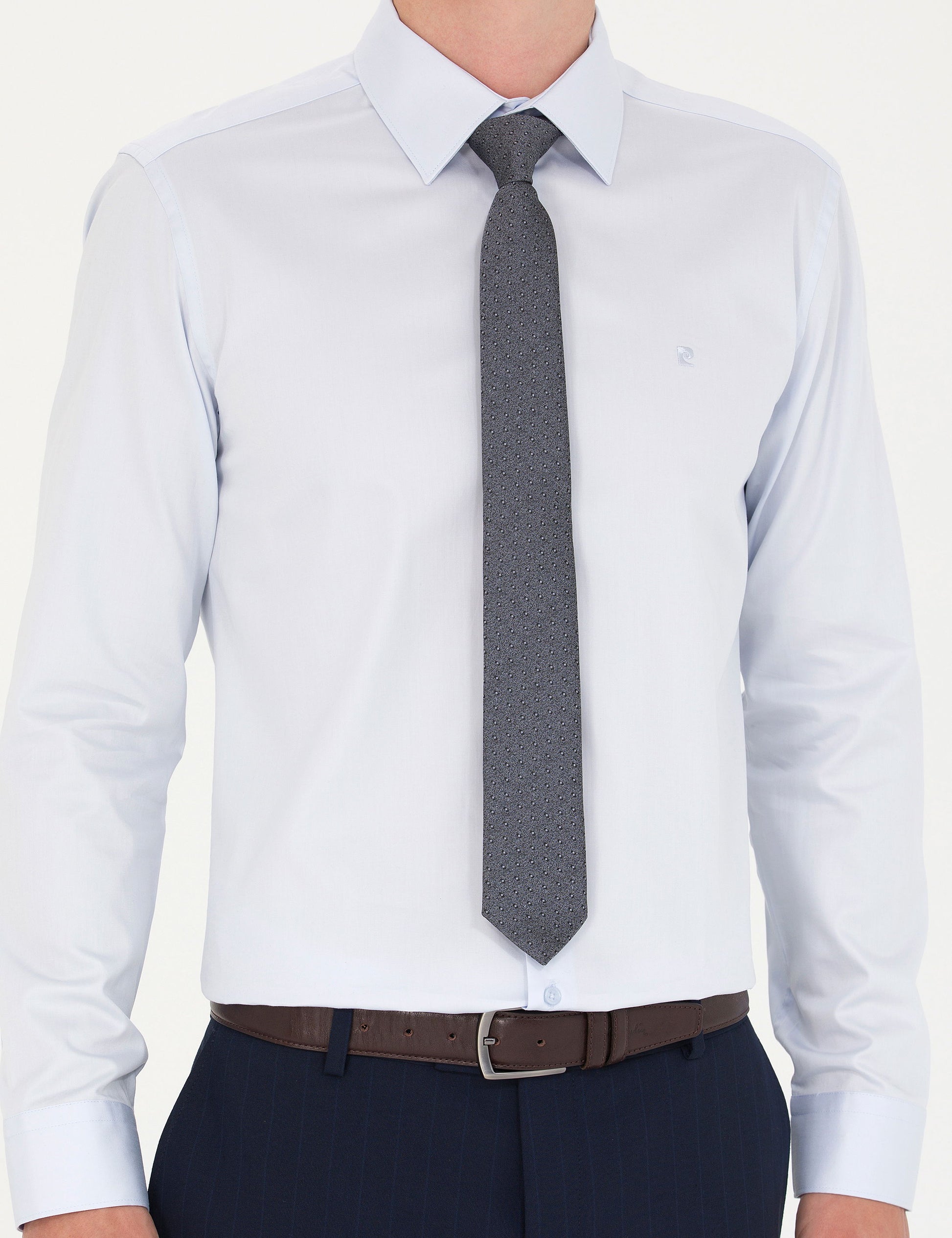 Light Blue Slim Fit Long Sleeve Basic Shirt