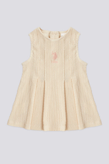 Baby Girl Beige Sleeveless Dress