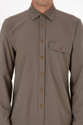 Men's Khaki Long Sleeve Shirt