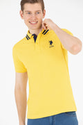 Men's Dark Yellow Basic Polo Neck T-Shirt