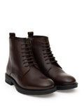 Brown 100% Leather Rubber Sole Boots