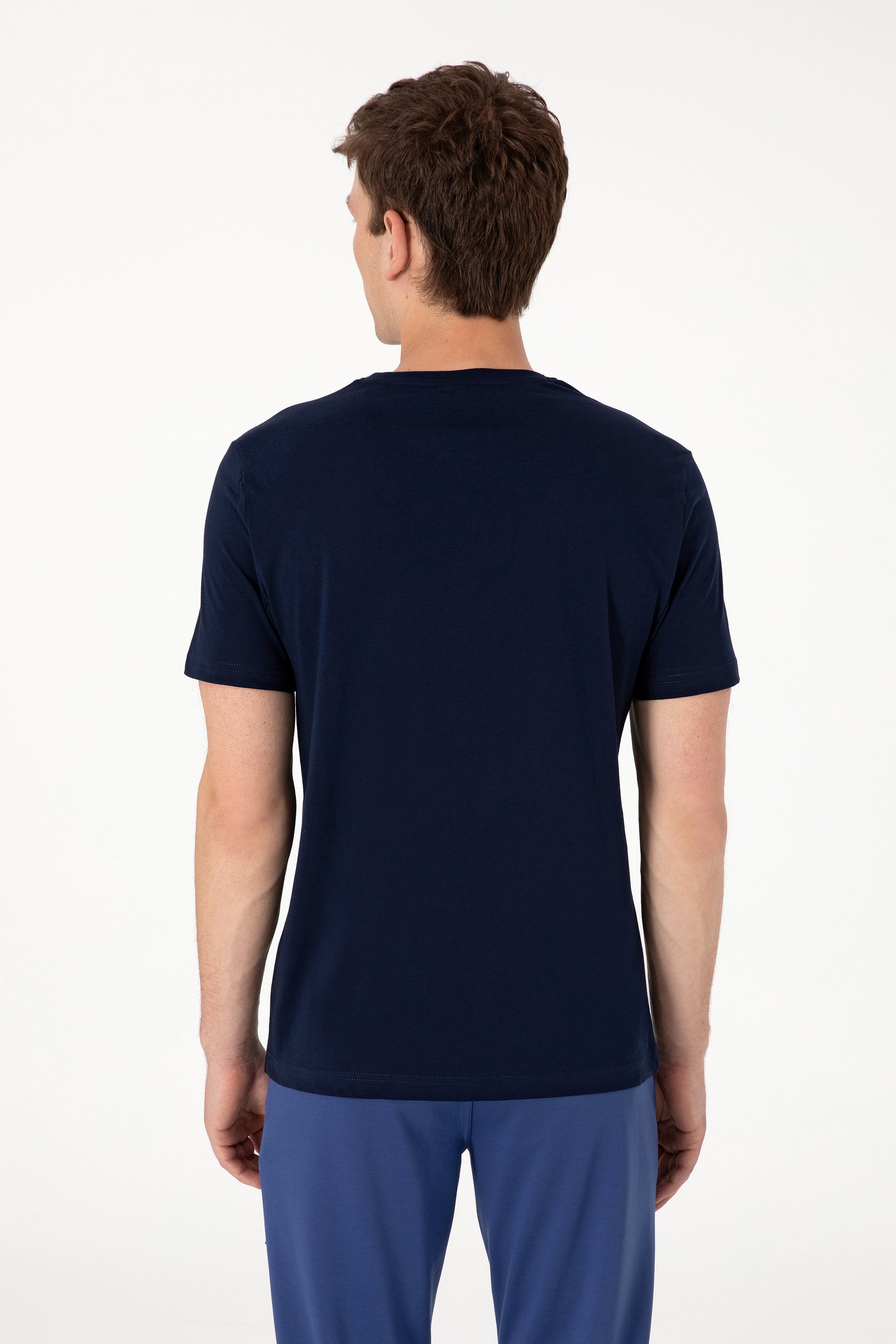 Men's Regular Fit Crew Neck Navy T-Shirt