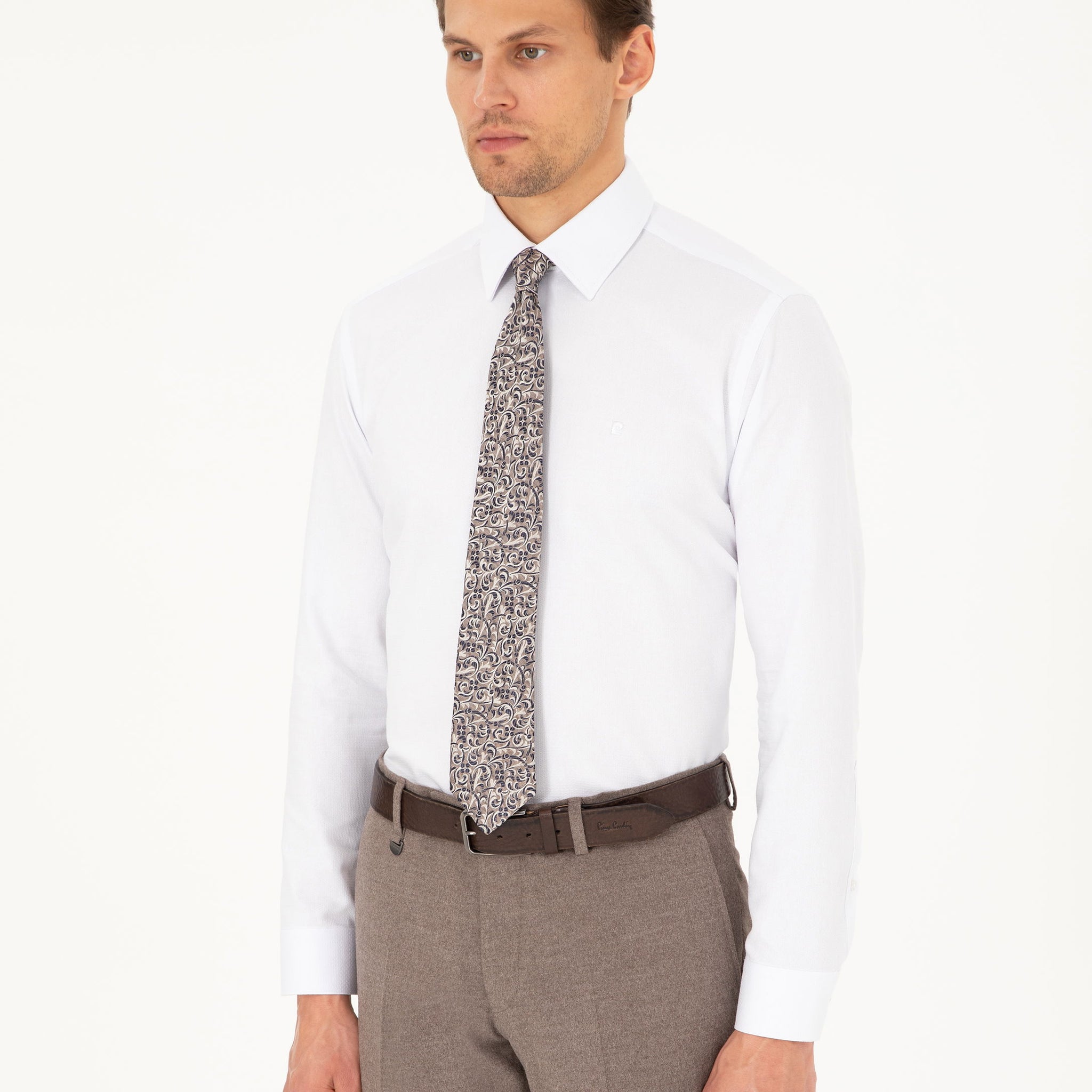 White Regular Fit Long Sleeve Shirt