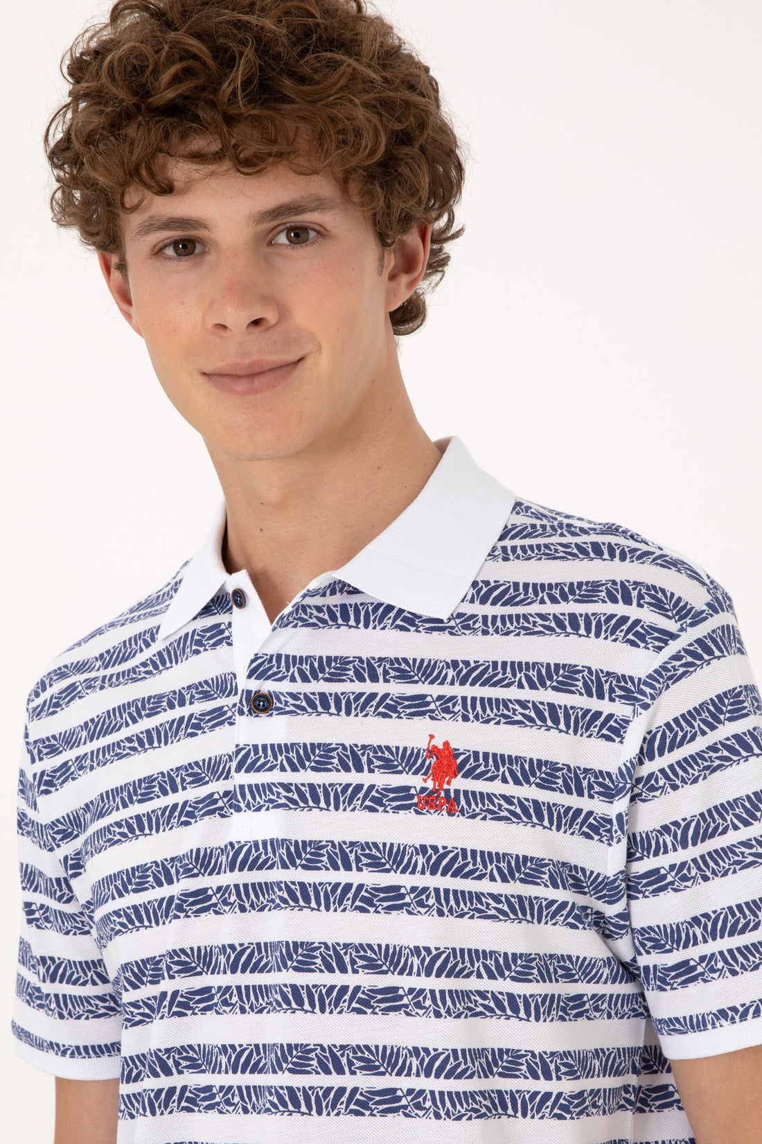 Men's Regular Fit Polo Neck Light Navy T-Shirt