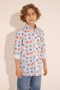 Boy's White Long Sleeve Shirt