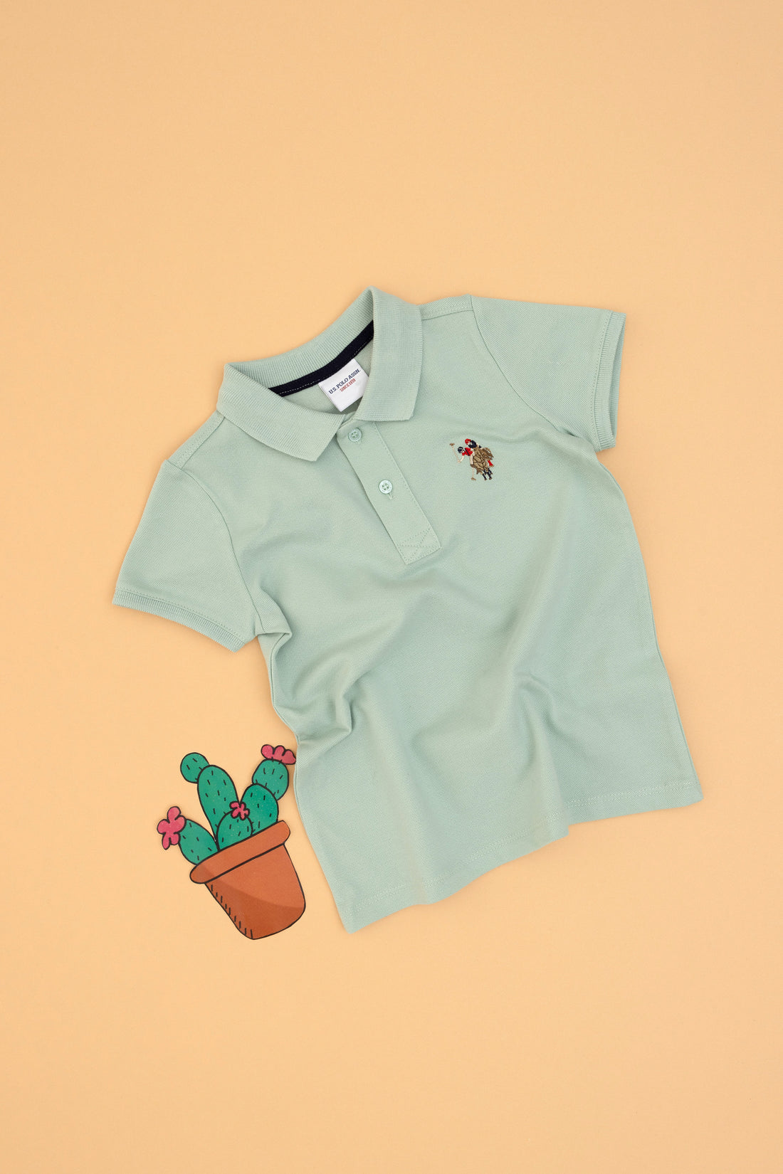 Boy's Water Green Basic T-Shirt