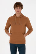 Erkek Regular Fit Kapüşonlu Camel Basic Sweatshirt