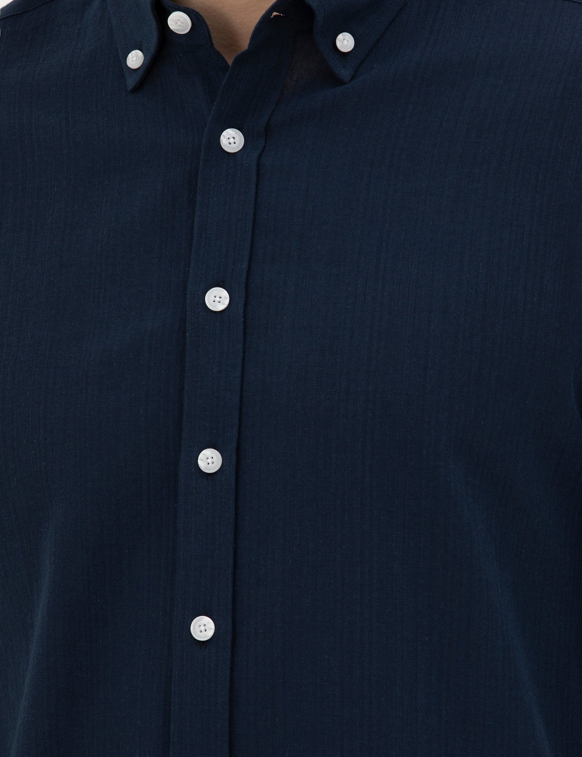 Navy Blue Slim Fit Long Sleeve Shirt