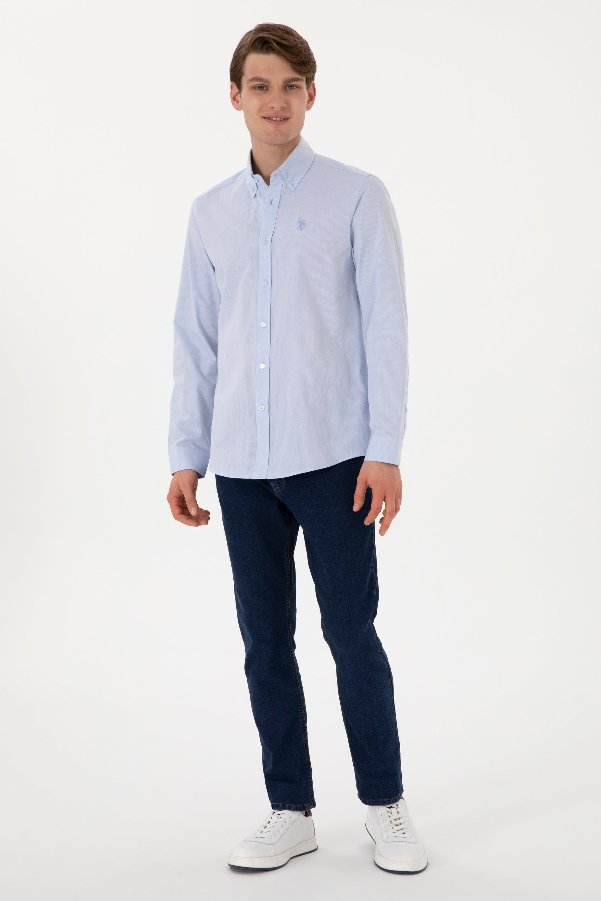 Men's Light Blue Long Sleeve Shirt
