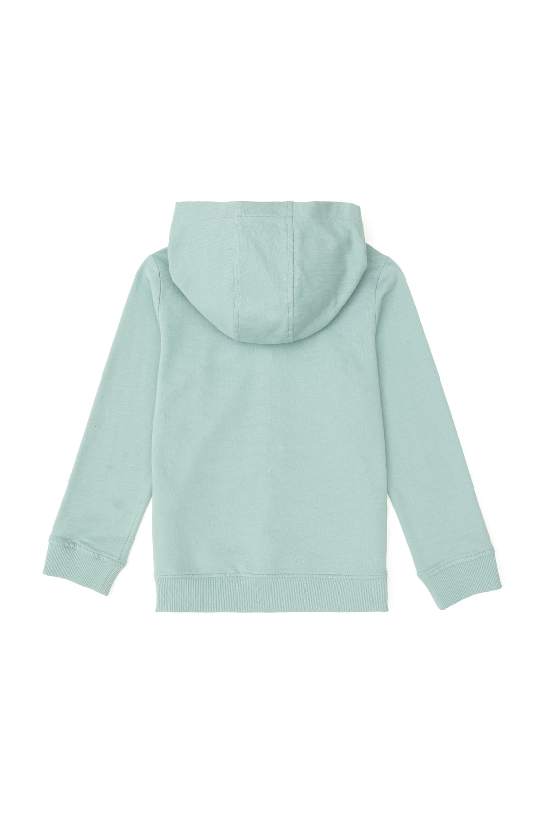 Girls' Water Green Zipper Basic Sweatshirt