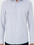 Light Blue Striped Slim Fit Long Sleeve Shirt