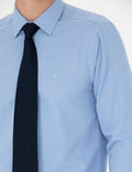 Blue Slim Fit Long Sleeve Basic Shirt