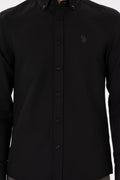 Men's Black Long Sleeve Basic Shirt