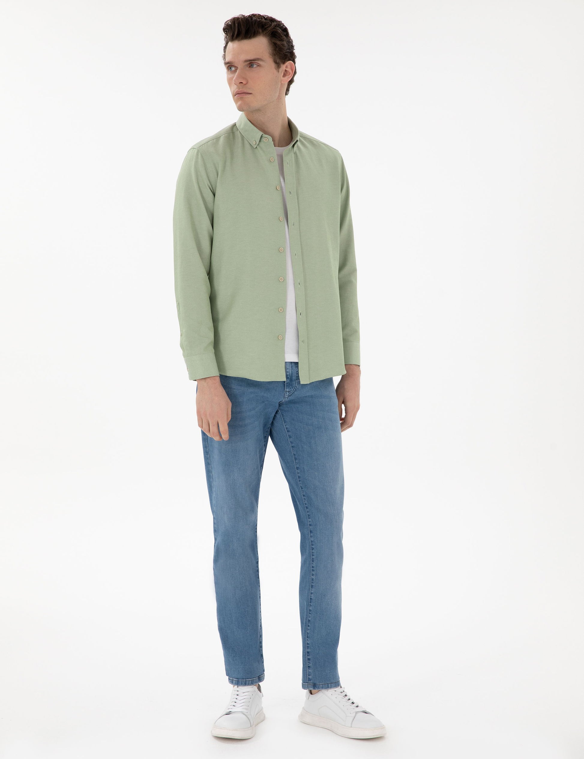 Green Regular Fit Long Sleeve Shirt