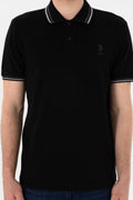 Men's Regular Fit Polo Neck Black Basic T-Shirt