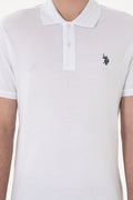Men's Slim Fit Polo Neck White Basic T-Shirt