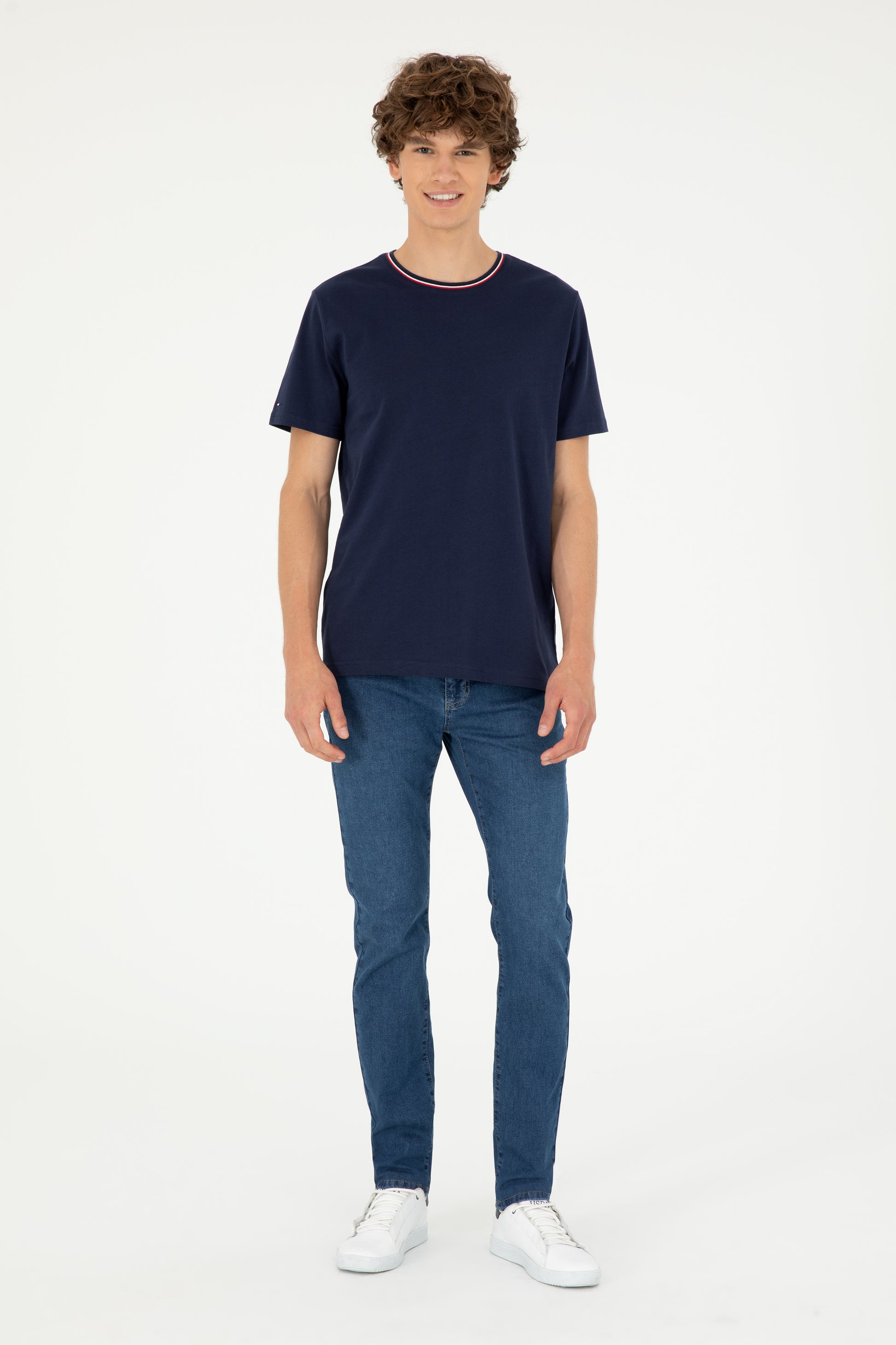 Men's Regular Fit Crew Neck Navy T-Shirt