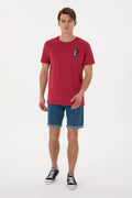 Men's Regular Fit Crew Neck Cherry T-Shirt