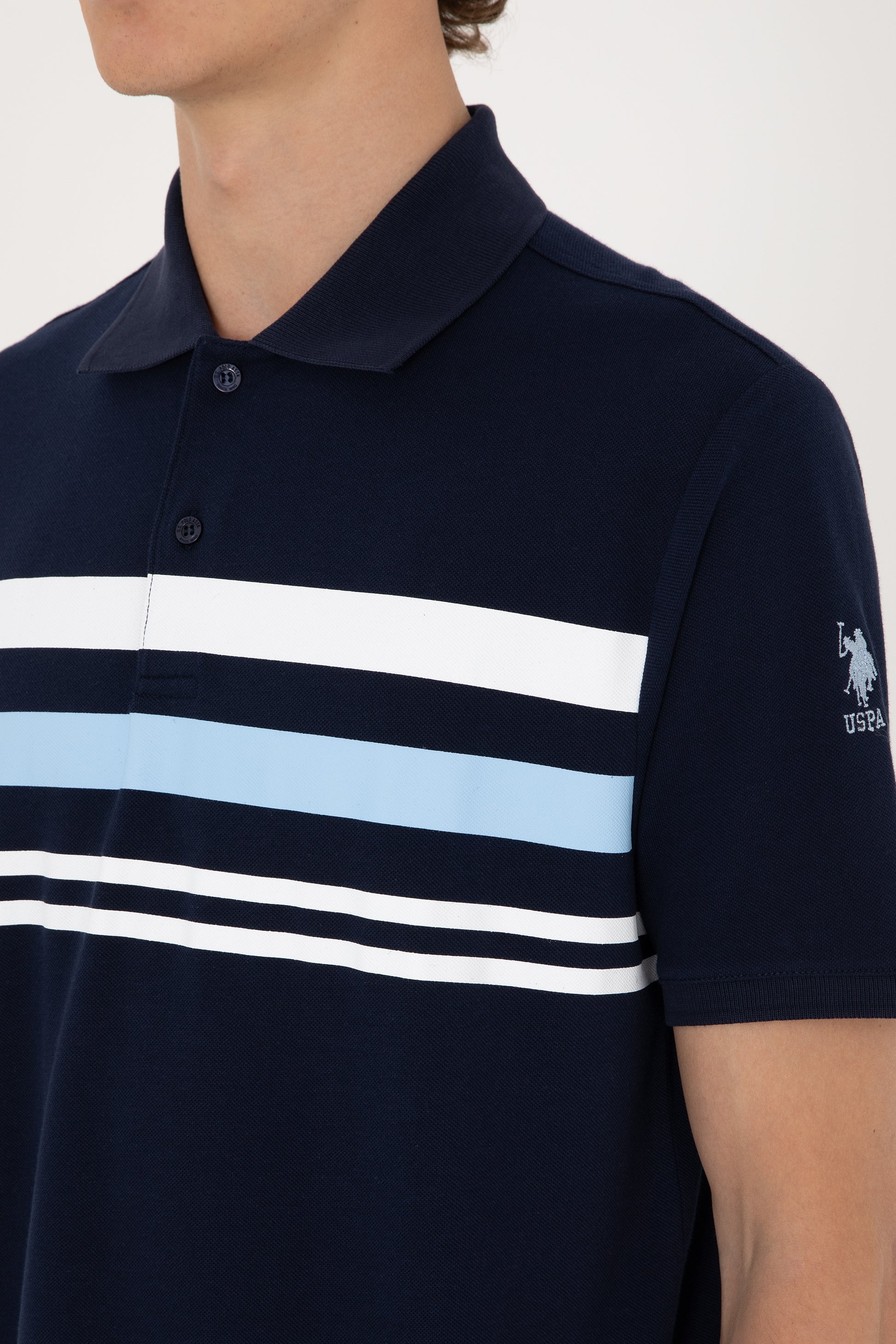 Men's Regular Fit Polo Neck Navy T-Shirt