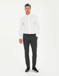 White Slim Fit Long Sleeve Shirt