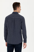 Men's Navy Blue Long Sleeve Shirt