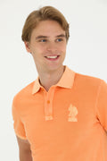 Men's Orange Basic Polo Neck T-Shirt