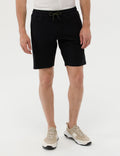 Black Slim Fit Knitted Shorts