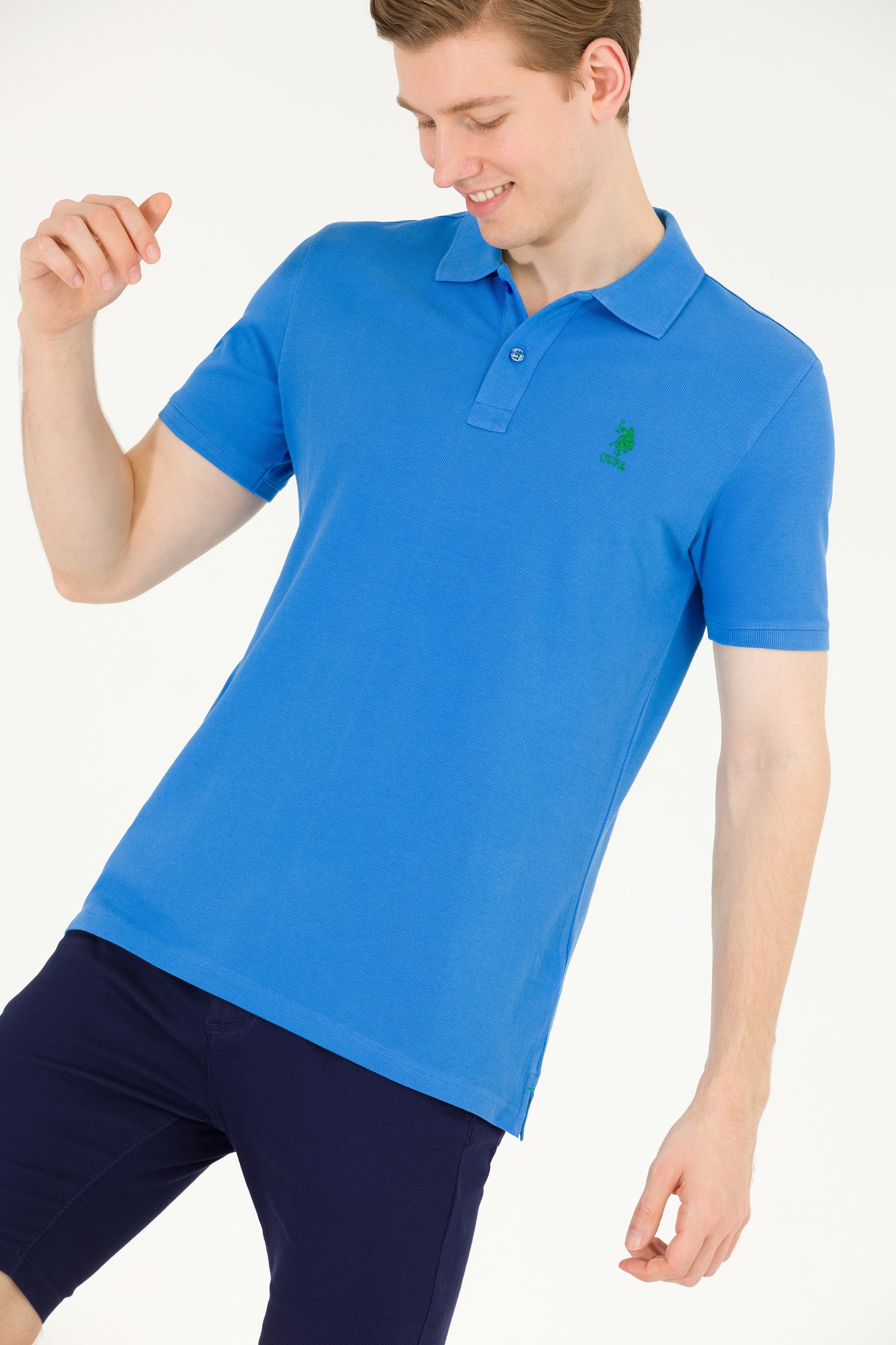 Men's Saks Basic Polo Neck T-Shirt