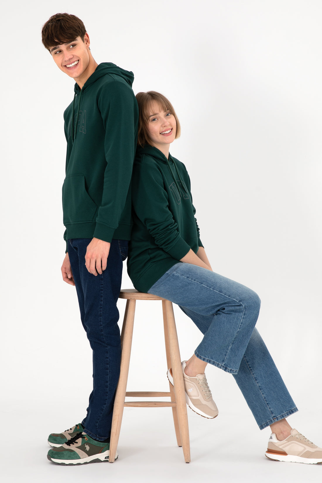 Men's Dark Green Basic Sweatshirt