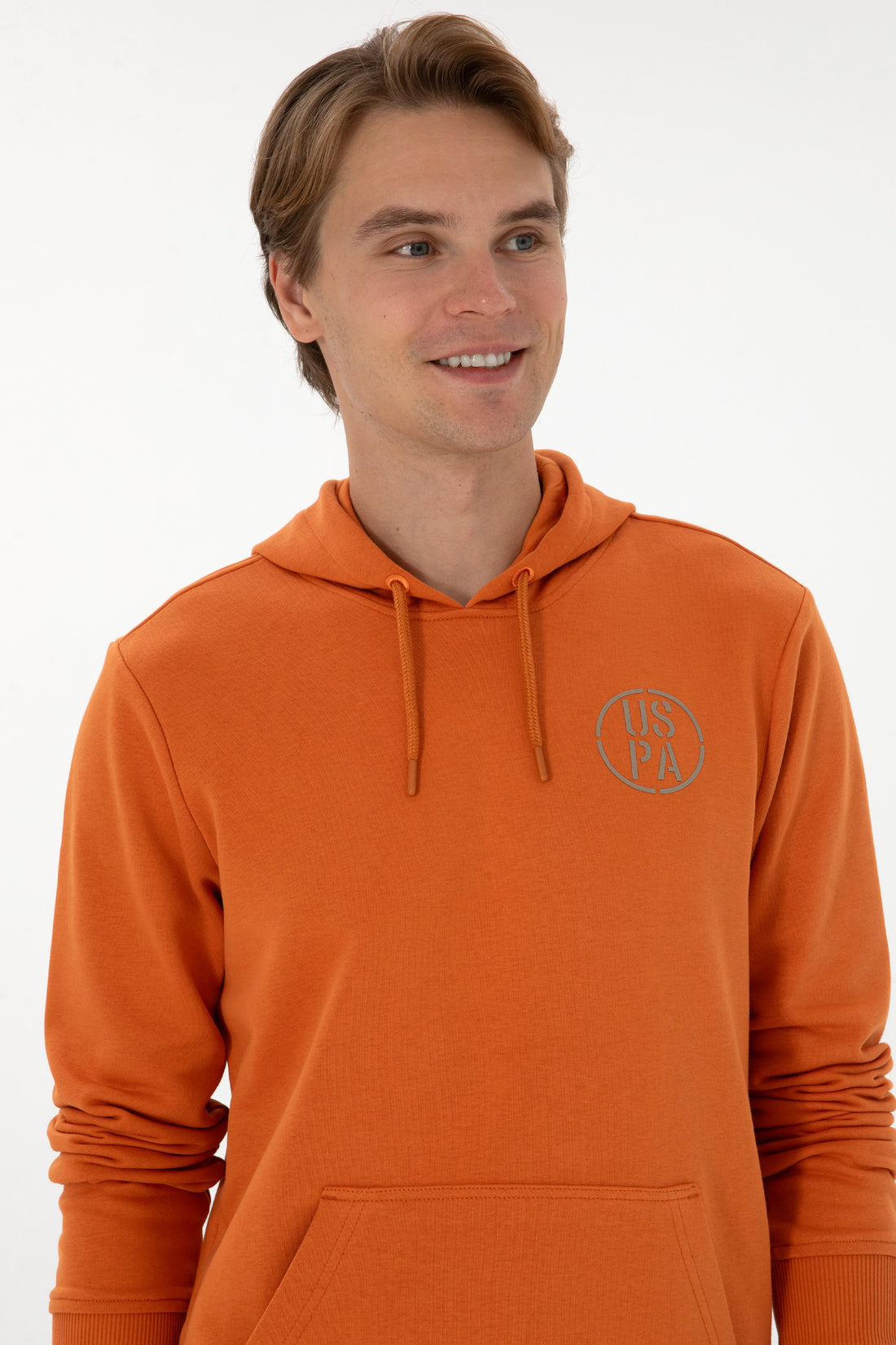 Erkek Regular Fit Kapişonlu Bakır Sweatshirt