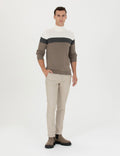 Mink Melange Slim Fit Turtleneck Sweater