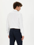 White Slim Fit Long Sleeve Shirt